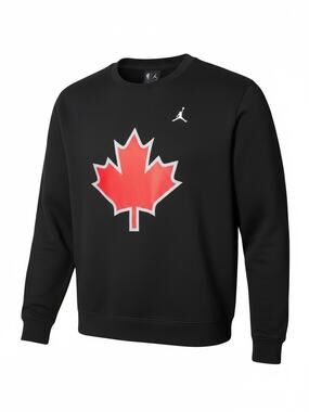 Jordan Jumpman Toronto Raptors Maple Leaf Black and Red Sweatshirt Sz Lg NWT